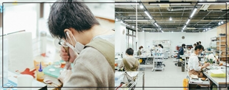 JOGGO（ジョッゴ）の財布が製造されている工場（東京都東村山市「久米川工場」）の写真