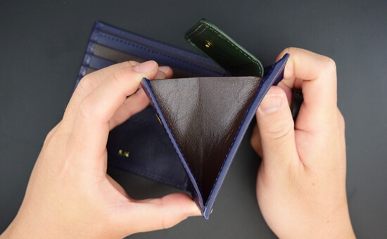JOGGOの二つ折り財布　コインポケット側面の写真