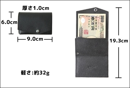 「小さい財布」の形・サイズ・軽さ　説明写真