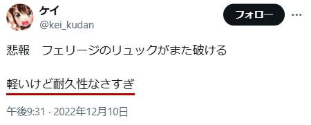 「フェリージの悪い口コミ」に関するXのツイート その1